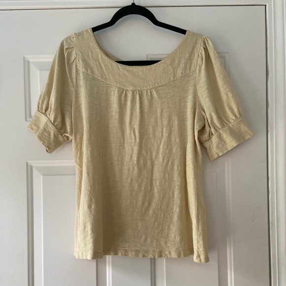ANN TAYLOR LOFT PALE YELLOW SHIRT SIZE  XL - Picture 1 of 4
